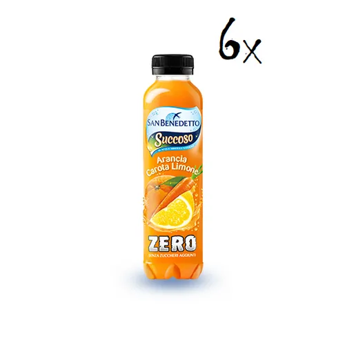 6x San Benedetto Succoso zero PET flasche ohne zucker 40cl ACE Fruchtsaft saft