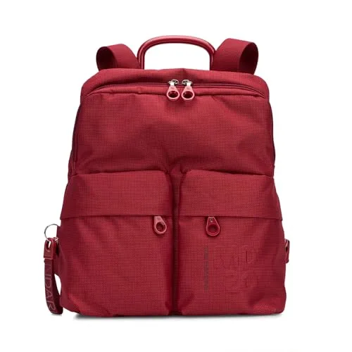 Mandarina Duck Damen MD20 Backpack, Cherry Tomato - Tagesrucksack, leicht und vielseitig mit schimmerndem Effekt, ideal für den Alltag. Ausgestattet mit verstellbarem Schultergurt und praktischen Reißverschlusstaschen.