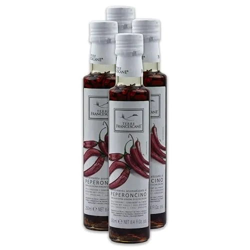 Chili-Öl 250ml von TERRE FRANCESCANE Extra Natives Olivenöl mit Chili-Schoten Premium-Dressing-Öl (3)