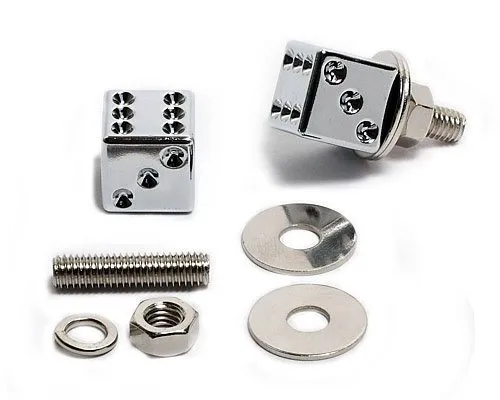 Kennzeichenschrauben Gezinkte Würfel Chrom
