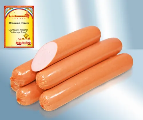 Brühwürstchen  Molotschnye Sosiski  Lackmann 450g Wurst Russische Wurst