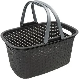 HRB Einkaufskorb 37105, Rattan-Optik, anthrazit, 43 x 29 x 23cm