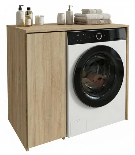 TREND WERK Waschmaschinenunterschrank 96×88,5×62 cm – Flexibler Badschrank