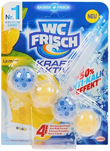 WC-Frisch Kraft Aktiv Duftspüler Lemon, WC-Reiniger, 1 Stück, mit Lufterfrischer Effekt für einen intensiven Duft