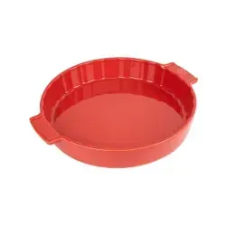 Peugeot Quicheform APPOLIA Keramik rund, 28 cm - rot - Backformen: Hochwertige Keramik für gleichmäßige Wärmeverteilung, ideal für saftige Quiches und Tartes. Spülmaschinengeeignet und abriebfest.