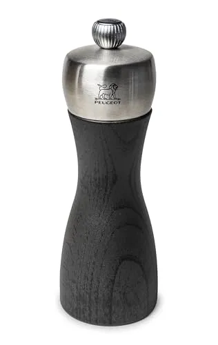 Peugeot Fidji Pfeffermühle 15 cm - Graphit Holz & Edelstahl - Küchenhelfer mit elegantem Design, verstellbarem Mahlgrad und inkl. Pfefferkörnern für perfekten Geschmack bei jedem Gericht.