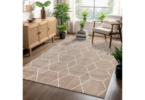 Sanat Teppich Trellis, rechteckig, Höhe: 10 mm, Kurzflor, skandi, boho, auch als Läufer und in rund