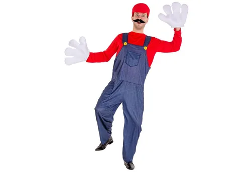 tectake® Herrenkostüm Super Klempner Mario