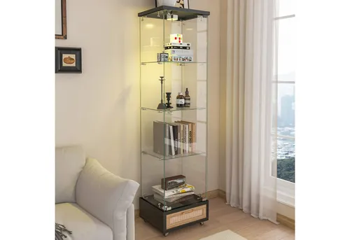 Okwish Vitrine in Schwarz – Elegante Präsentation für Ihr Zuhause