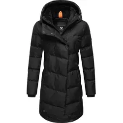 Ragwear Damen Wintermantel Pavla Intl Black - Stylischer Steppmantel mit Kapuze - Funktionsjacken: Modischer, warmer Wintermantel aus 100% veganen Materialien, wasserdicht und atmungsaktiv für optimalen Tragekomfort in der kalten Jahreszeit.
