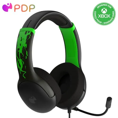 PDP Xbox AIRLITE Wired Headset Jolt Green - Xbox One Headset mit leichtgewichtiger Konstruktion (200 g) für maximalen Komfort während langer Spielsitzungen und leistungsstarkem, fein abgestimmtem Audio.
