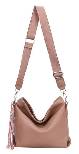 Damen Tasche Shopper Hobo Bags - Rosa Umhängetasche aus Kunstleder - Damen-Schultertaschen mit stilvollem Design, ideal für Alltag und Freizeit. Diese praktische Tasche bietet viel Platz und kombiniert Funktionalität mit modernem Look.
