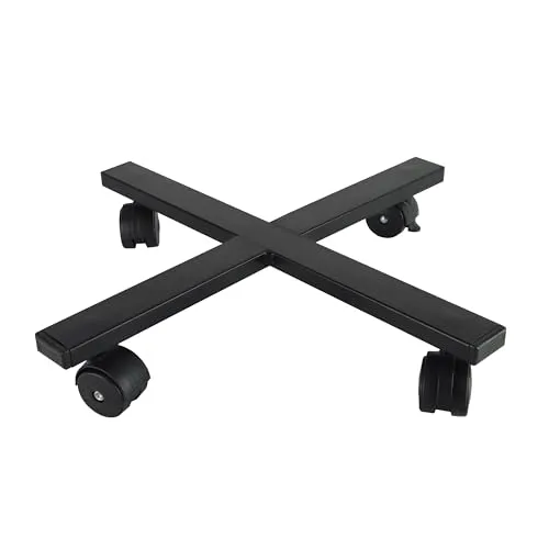 Tecnokit Pflanzenroller aus Stahl für drinnen und draußen, Tragkraft 70 kg - Gefäßroller für runde und quadratische Blumentöpfe, mit robusten Kunststoffrädern und kratzfester Epoxid-Pulverbeschichtung für lange Lebensdauer. Ideal für flexibles Umstellen Ihrer Pflanzen.