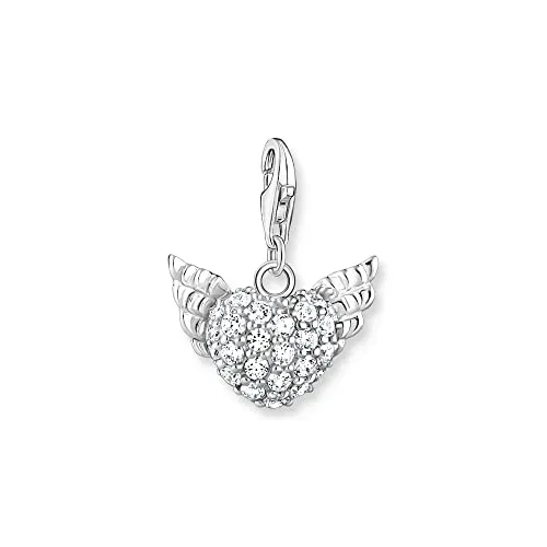 Thomas Sabo Damen-Charm Club-Anhänger Herz - Bead Charms für Damen, hochwertiger 925er Sterlingsilber Charm-Anhänger mit feinem Pavé weißen Zirkonia, ideal für individuelle Kombinationen auf Bettelarmbändern und Ketten.