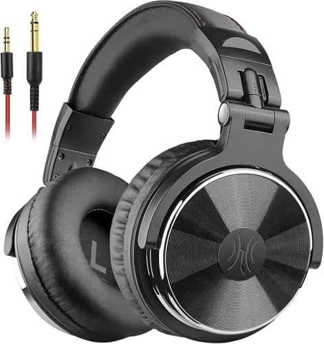 OneOdio Pro-10 Over Ear Kopfhörer - Studio-Kopfhörer mit 50mm Treiber für kraftvollen Bassklang, ideal für DJs und Musikproduktion. Hoher Tragekomfort und flexible Nutzung dank abnehmbarer Kabel und 90° schwenkbaren Ohrmuscheln.