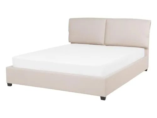 BELIANI Polsterbett Beige 140 x 200 cm