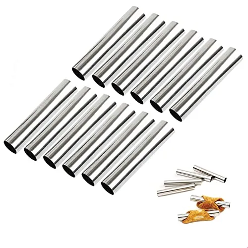 LaceDaisy Sahne Horn Formen 12 stücke Backen Edelstahl Rolle Horn Formen Konische Dänische Gebäck Croissant Kegel Formen Croissant Form Backen Kuchen Form DIY Horn Schimmel (Silber)