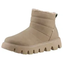 RIEKER SPORT Winterboots Damen, Gr. 37, braun (camelfarben) - Modische Schlupfboots aus Nubukleder mit herausnehmbarer Soft-Einlage und rutschhemmender Sohle für optimalen Komfort beim Wandern.