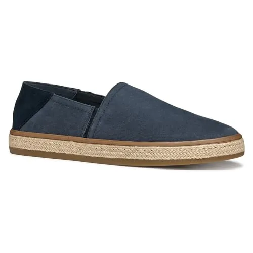 Geox Herren U PANTELLERIA A Espadrille Wedge Sandal, Navy, 41 EU - Wanderschuhe - Atmungsaktive Espadrille-Sandalen für höchsten Komfort bei sommerlichen Wanderungen.