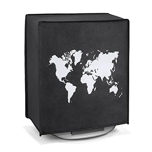 kwmobile Hülle kompatibel mit Thermomix TM5 / TM6 - Küchenmaschine Abdeckhaube - in Weiß Schwarz Travel Umriss