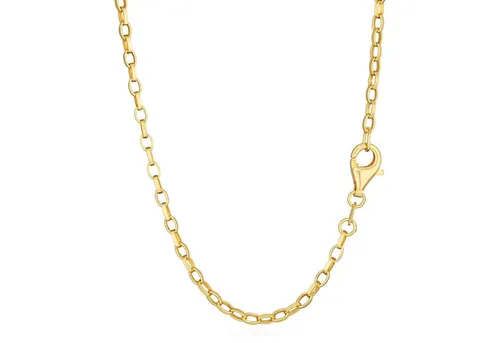 NKlaus 45cm Erbskette 925 Silber Gelbgold Vergoldet elegante Halskette Breite: 2,1mm Collier 3,22g schwer 15018