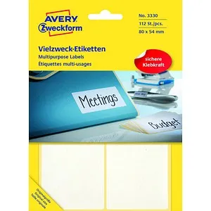 AVERY Zweckform Etiketten 3330 weiß 80,0 x 54,0 mm, 112 Etiketten