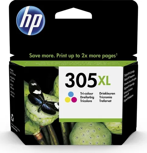 HP Tinte No.305XL (3YM63AE) Farbpatrone für HP Drucker - Druckerpatronen für gestochen scharfen Text und lebendige Farbfotos. Hohe Reichweite mit bis zu 200 Seiten, ideal für Privatanwender und kleine Unternehmen.