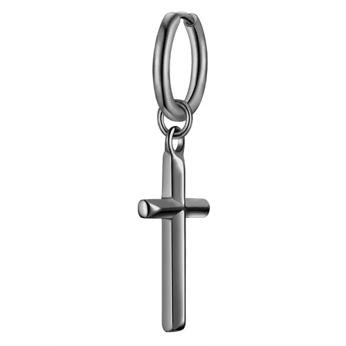 True Rebels Single-Creole Kreuz gunmetal - Stilvolle Herren-Zehentrenner - Herren-Zehentrenner mit einzigartigem Kreuz-Design in Gunmetal-Finish, perfekt für lässige Looks und den Sommer.