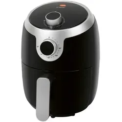 Bomann HEIßLUFTFRITTEUSE, Silber, Schwarz, Kunststoff, 1,8 L, 25.5x31.5x25 cm, CE, stufenlos regelbares Thermostat, Überhitzungsschutz, Kontrollleuchte, Heißlufttechnologie, Betriebsanzeige, antihaftbeschichteter Innenbehälter, Küchengeräte, Fritteusen