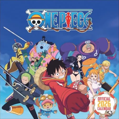 One Piece Broschurkalender 2026: Mit diesem Anime-Kalender können Fans die Abenteuer der Strohhutbande hautnah miterleben. Schöne Geschenkidee für Manga-Freunde. 30,5 x 30,5 cm (ABBFH74)
