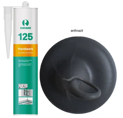 Ramsauer Dichtstoff Ramsauer 125 Handwerk 1K Silicon Dichtstoff 310ml Kartusche, gebrauchsfertig, UV- und witterungsbeständig, pilzhemmend, anstrichverträglich