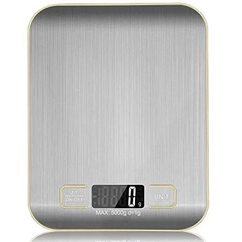 OcioDual Küchenwaage, Waage Küche, Digitale Küchenwaage, Kitchen Scale, Küchenwage, Waage Gramm, Briefwaage Digital, Feinwaage Küche, Haushaltswaage (Hochpräzise 1g-5000g)