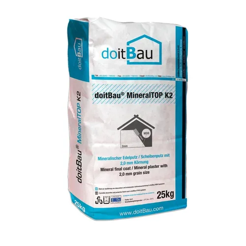 48x doitBau Scheibenputz MineralTOP 2mm 1200 kg Palette Fassaden Edel Putz WDVS