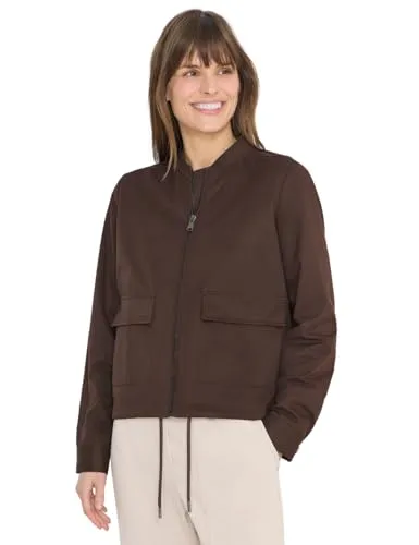 CECIL Damen Blouson macchiato braun Gr. M (40) - Modischer Blouson für Frauen, ideal für kühlere Tage. Bequem und hüftbedeckend mit Stehkragen, praktischen Seitentaschen und leichtem Webstoff für angenehmen Tragekomfort.