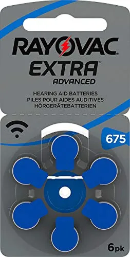 Rayovac Hörgeräte-Batterien 675 Extra Advanced 1,45V 640 mAh, 6er-Pack