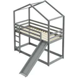 Kinderbett Hausbett grau