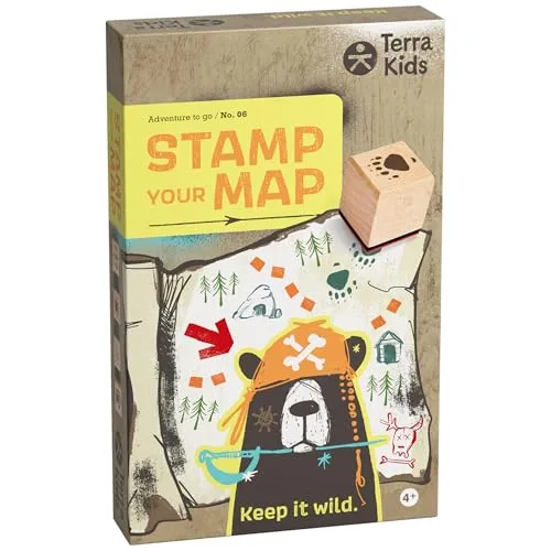 Produktbild HABA Terra Kids Kinder-Stempelset Schatzsuche – DIY-Piraten-Set mit 8 Stempelmotiven, 4 Stempelkissen & 3 Goldmünzen – Kreative Schatzsuche für Kinder ab 4 Jahren – 2013843001