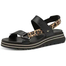 Tamaris Keilsandalette - Modische Trekkingsandale mit verstellbaren Klettverschlüssen - Wanderschuhe mit 4 cm Keilabsatz und herausnehmbarer Ledersohle, ideal für Komfort und Stil beim Trekking oder Freizeit.