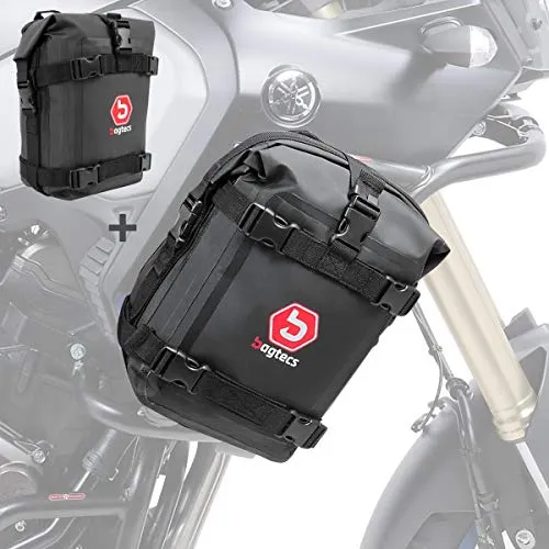 Bagtecs Motorradtasche Sturzbügeltasche Paar für Honda Africa Twin 1100 / CRF 1000 L K4, 2x10L, wasserdicht, 20 Liter, 24x24x33 cm, Schnalle, Motorrad-Sturzbügeltasche