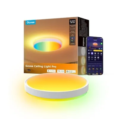 Govee Round Smart Ceiling Light-Weiß - Lampen und Beleuchtung mit 4300lm Helligkeit, planbaren Lichteffekten und Matter-Unterstützung für mühelose Steuerung per App oder Sprache.