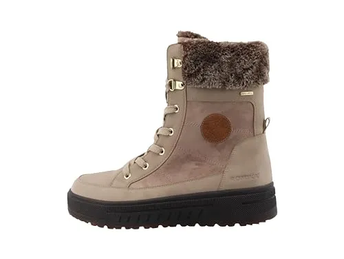Romika Winterboots mit Plateau - Beige Schnürboots 37 EU - Wanderschuhe mit warmem Futter und Plateauabsatz, ideal für kalte Tage. Atmungsaktiv und wasserabweisend, perfekt für Outdoor-Abenteuer!