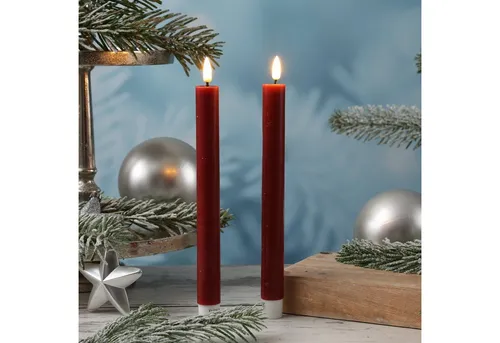 LED Stabkerzen Mia in rot von Deluxe Homeart