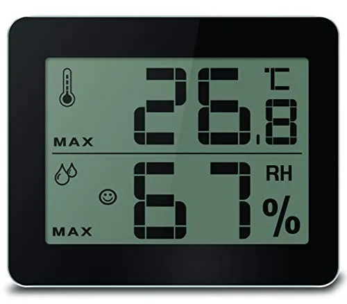 Technoline Technoine WS9450 Bürothermometer, Temperaturstation mit Wohlfühlindikator, Temperaturanzeige und Luftfeuchteanzeige, Überwachung der Temperatur und Luftfeuchte am Arbeitsplatz