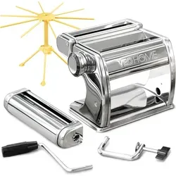 Manuelle Nudelmaschine mit Trockner - Frische Pasta leicht gemacht - Nudelmaschinen für hausgemachte Pasta, 7-stufig einstellbar für individuelle Teigdicken und inklusive Trockner für perfekte Ergebnisse.