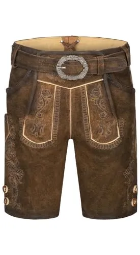 Kinderlederhose kurz Alfons in Braun von Nübler, Größe 134 von Nübler