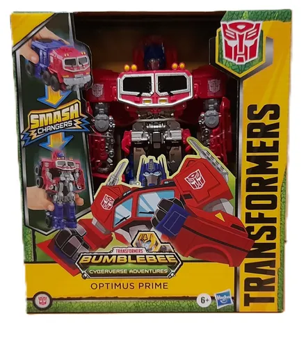Transformers Bumblebee Cyberverse Adventures Smash Changer Optimus Prime Figur, 22,5 cm - Spielfiguren – Verwandlung in 3 Schritten! Die 22,5 cm große Optimus Prime Figur bietet spannende Action und Abenteuer für Kinder ab 6 Jahren.