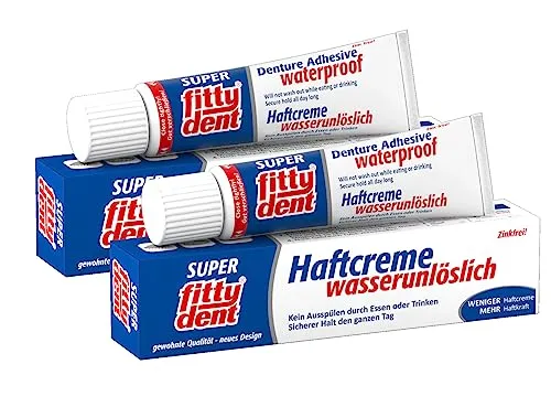2x FITTYDENT super Haftcreme 40 g PZN 2171042 Wasserunlöslich, Zinkfrei