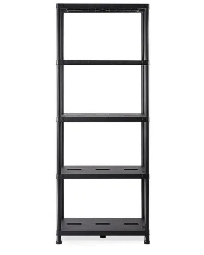 Haushaltsregal Schwarz 5 Böden - Regale & Aufbewahrung - Robust und vielseitig einsetzbar, belastbar bis 180 kg, ideal für Feuchträume und ohne Werkzeug montierbar.