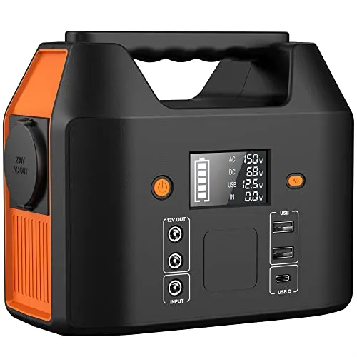 SinKeu Tragbare Powerstation 99Wh - Ideal für Camping und Reisen - Generatoren mit 99Wh Kapazität, 3 USB-Ausgängen und 150W AC-Ausgang. Perfekt für Outdoor-Aktivitäten und als Notstromaggregat, mit eingebautem LED-Licht und MPPT-Technologie für effizientes Laden.