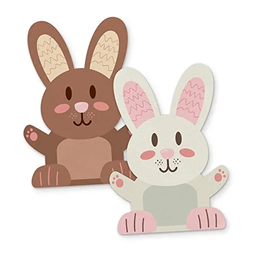 itenga Frohe Ostern Deko Geschenkverpackung Tischkarten Osterhase Hasenbande Geldgeschenk Geschenkkarten (Aufkleber (10 Stück))